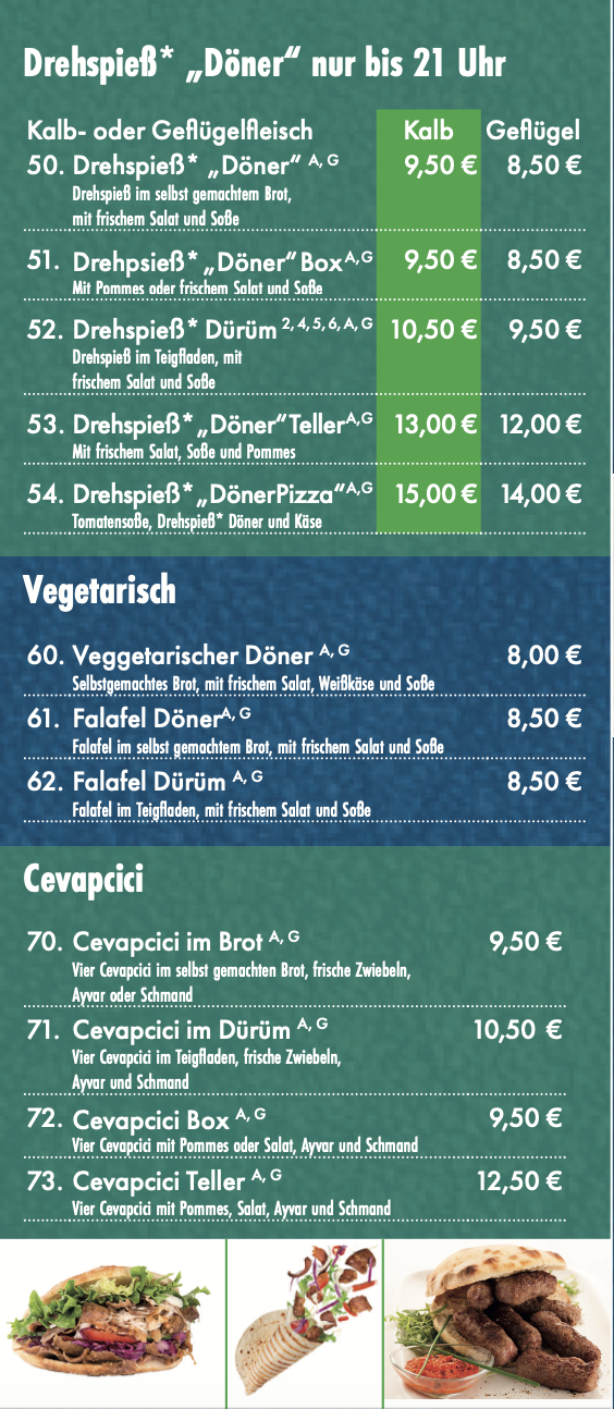 Speisekarte Seite 3